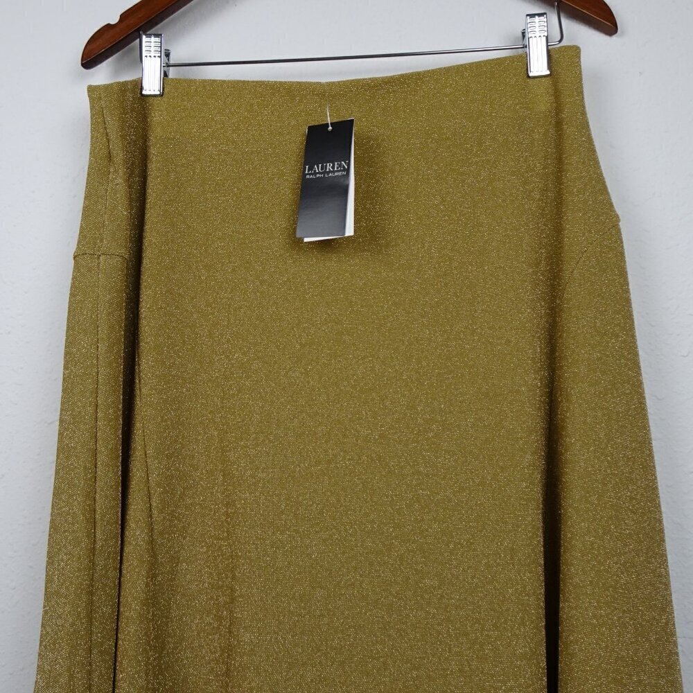 Ralph Lauren Gold Sparkle Skirt Women's Size L Gold Shimmer Holiday Wedding - Picture 8 of 12